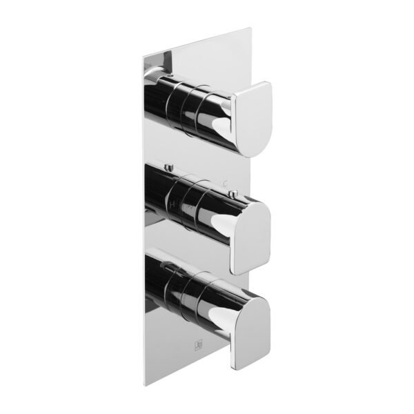 Just Taps Plus Form 2 Outlet 3 Handle Thermostatic Concealed Shower Valve - Chrome