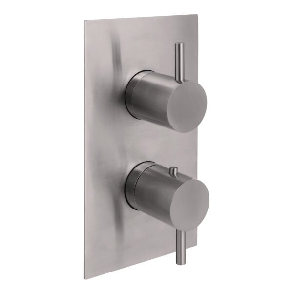 Just Taps Plus Inox 2 Outlet Thermostatic Concealed Shower Valve - Stainless Steel