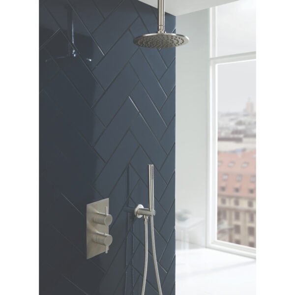 Just Taps Plus Inox 2 Outlet Thermostatic Concealed Shower Valve - Stainless Steel - Image 3