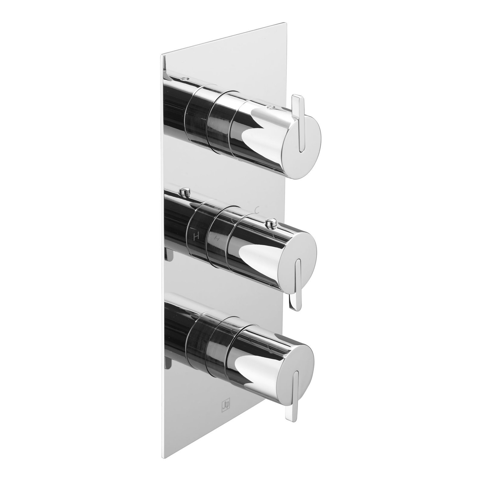 Just Taps Plus Kio 3 Outlet 3 Handle Thermostatic Concealed Shower Valve - Chrome