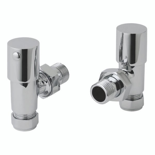 Just Taps Plus Manual Angled Radiator Valves Pair