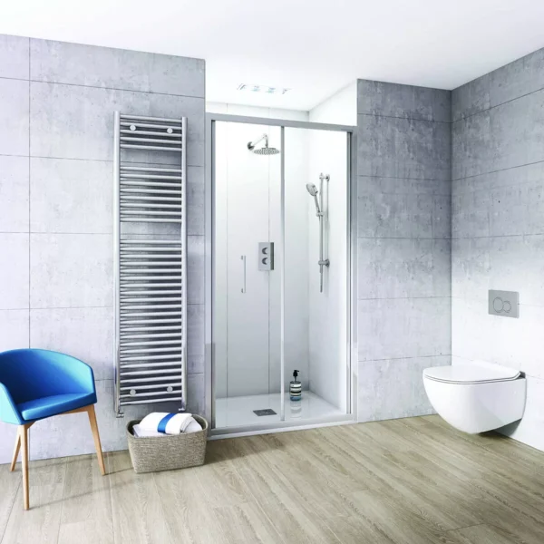 Tissino Rivelo Bifold Door with Side Panel - Chrome