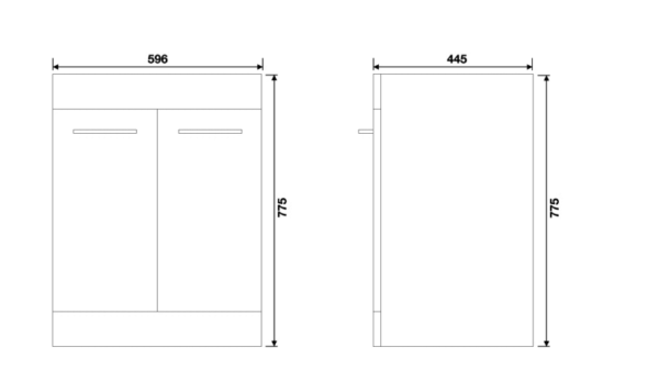 Tissino Angelo 2 Door Floorstanding Vanity Unit With Basin - White - Image 2