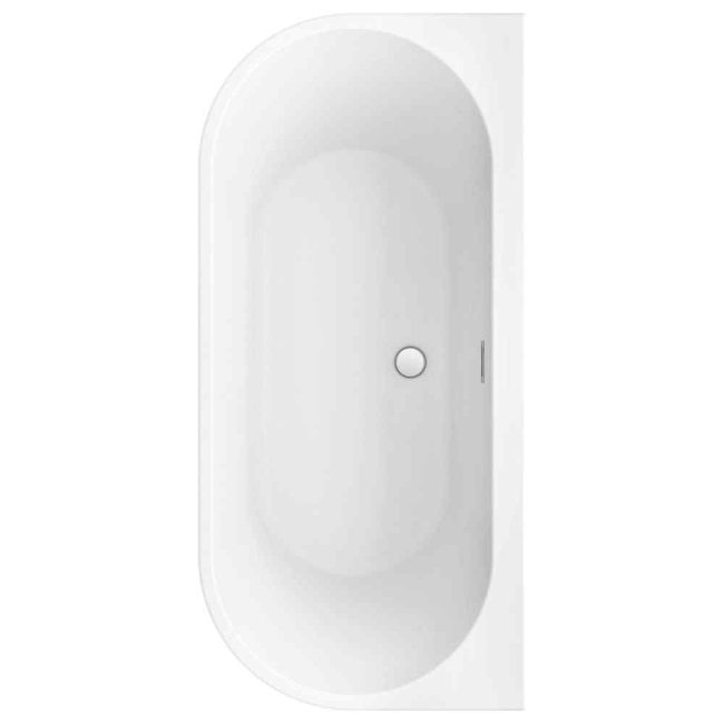 Tissino Angelo Double Ended D-Shaped Shower Bath - 1700mm X 800mm - White