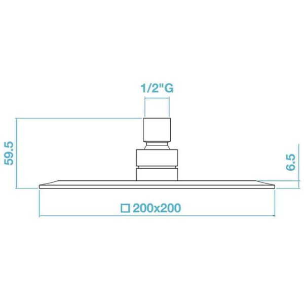 Tissino Elvo Square Rain Shower Head - Chrome - Image 2