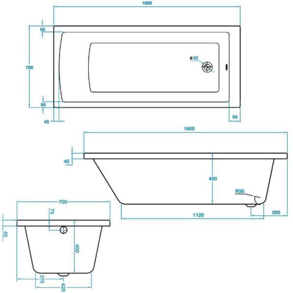 Tissino Lorenzo Single Ended Bath - Image 2