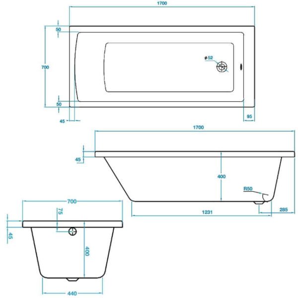 Tissino Lorenzo Single Ended Bath - Image 3