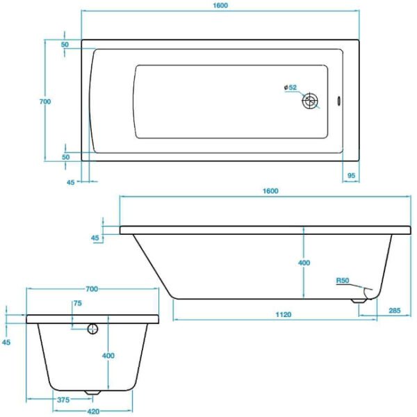 Tissino Lorenzo Premium Single Ended Bath - Image 2
