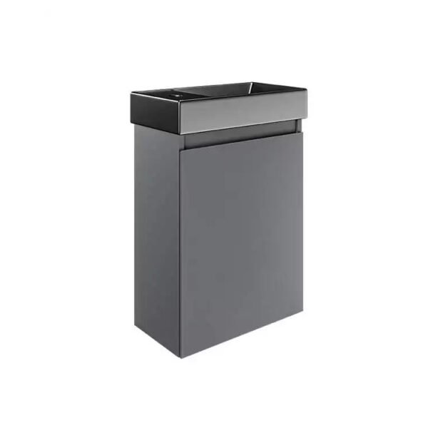 Tissino Mozzano 1 Door Cloakroom Wall Hung Vanity Unit With Basin - 390mm Wide - 1 LH TH