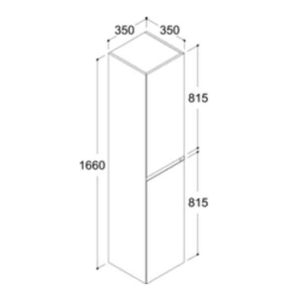 Tissino Mozzano 2-Door Wall Hung Tall Storage Unit - 350mm Wide - Image 2