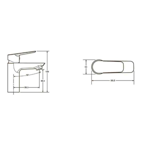Tissino Pacato Mono Basin Mixer Tap - Chrome - Image 2