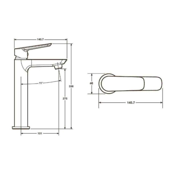 Tissino Pacato Tall Basin Mixer Tap - Chrome - Image 2