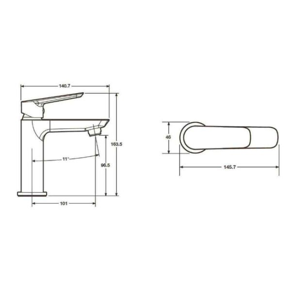 Tissino Pacato Mini Mono Basin Mixer Tap - Chrome - Image 2