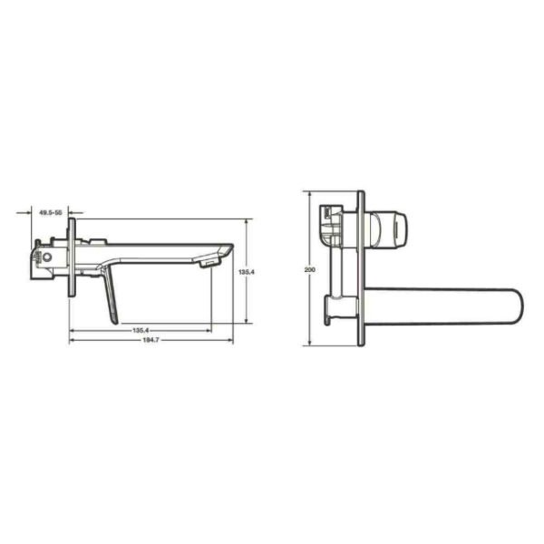 Tissino Pacato Concealed Wall Mounted Basin Mixer Tap - Chrome - Image 2