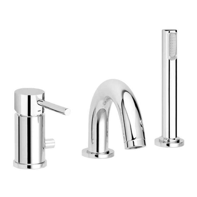 Tissino Parina 3 Hole Bath Shower Mixer Tap With Handset - Chrome
