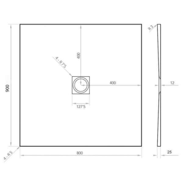 Tissino Giorgio2 Rectangular Shower Tray Grey Slate - Image 15