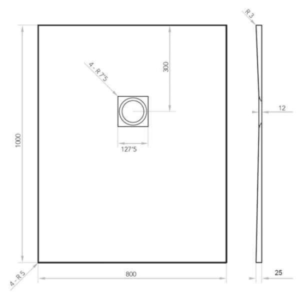 Tissino Giorgio2 Rectangular Shower Tray Grey Slate - Image 16