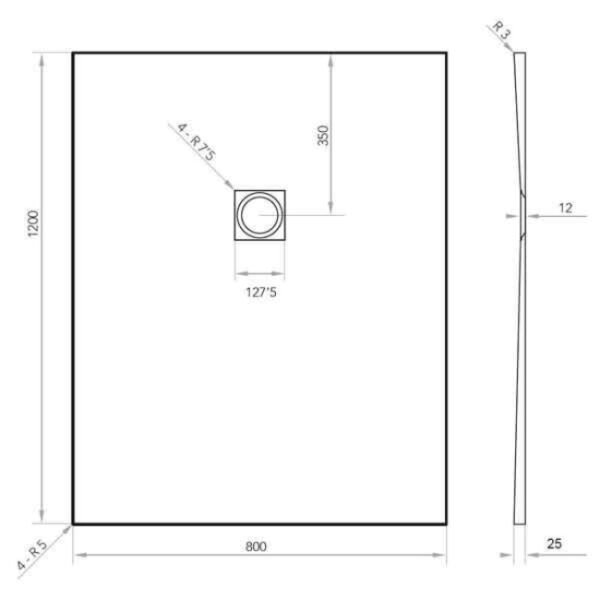 Tissino Giorgio2 Rectangular Shower Tray Grey Slate - Image 17