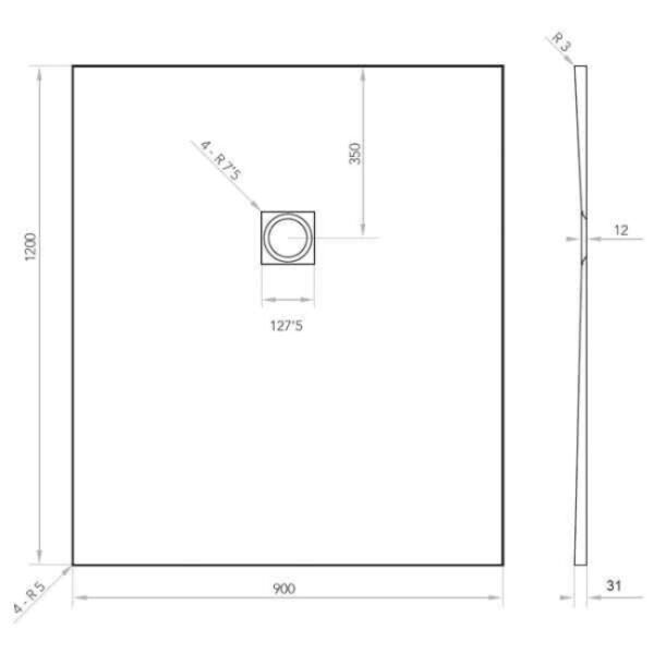 Tissino Giorgio2 Rectangular Shower Tray Grey Slate - Image 27