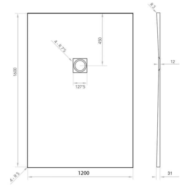 Tissino Giorgio2 Rectangular Shower Tray Grey Slate - Image 44