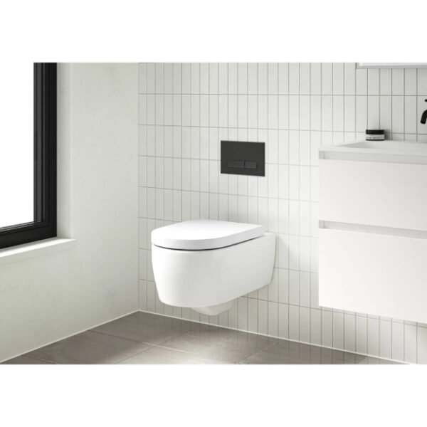 Tissino Velino Rimless Wall Hung Toilet With Soft Close Seat And Hinges - White - Image 2