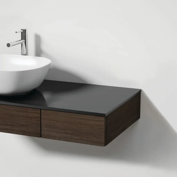 VitrA Origin Glass Countertop For Use with 900mm Vanity Unit Left Hand