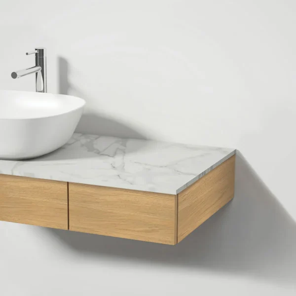 VitrA Origin Glass Countertop For Use with 900mm Vanity Unit Left Hand - Image 3
