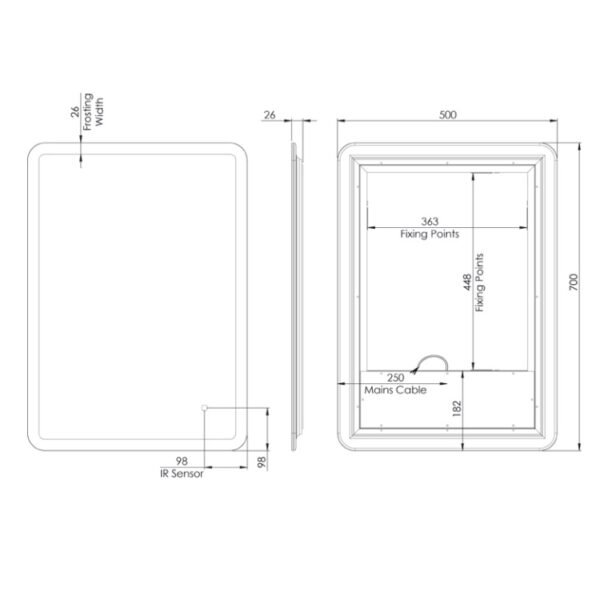 Tavistock Aster Slim LED Illuminated Mirror With Heater And Infrared Sensor - Image 5