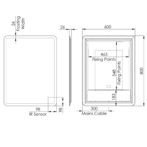 Tavistock Aster Slim LED Illuminated Mirror With Heater And Infrared Sensor - Image 6