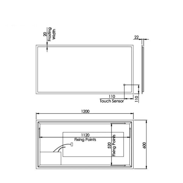 Tavistock Beta Minimalist LED Illuminated Mirror With Touch Control, Heater And Infrared Sensor - Image 2
