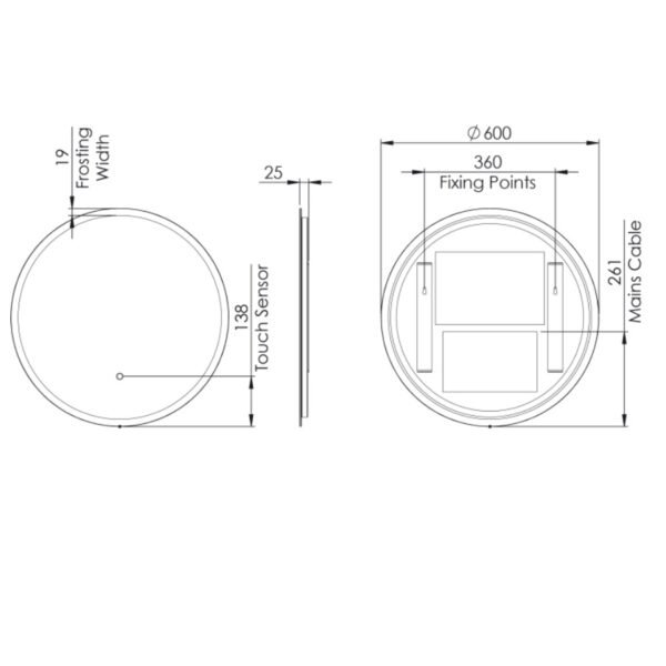 Tavistock Beta Round Illuminated Mirror With Touch Control - Image 6