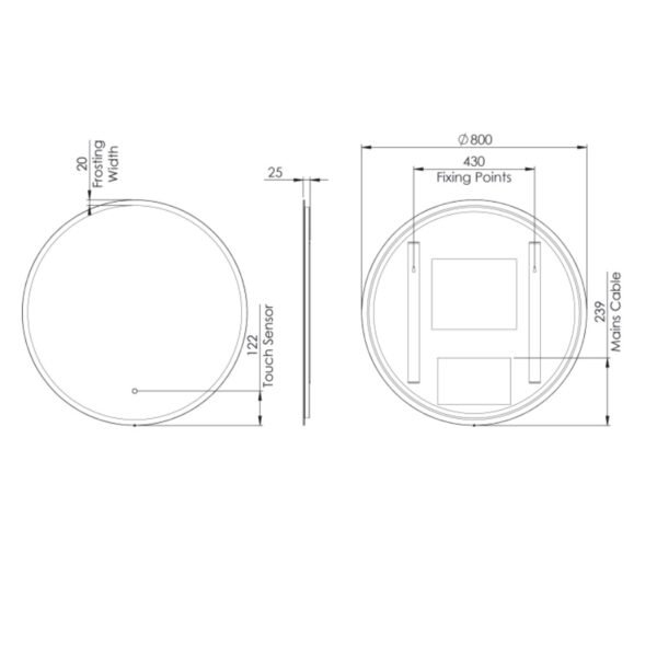 Tavistock Beta Round Illuminated Mirror With Touch Control - Image 7