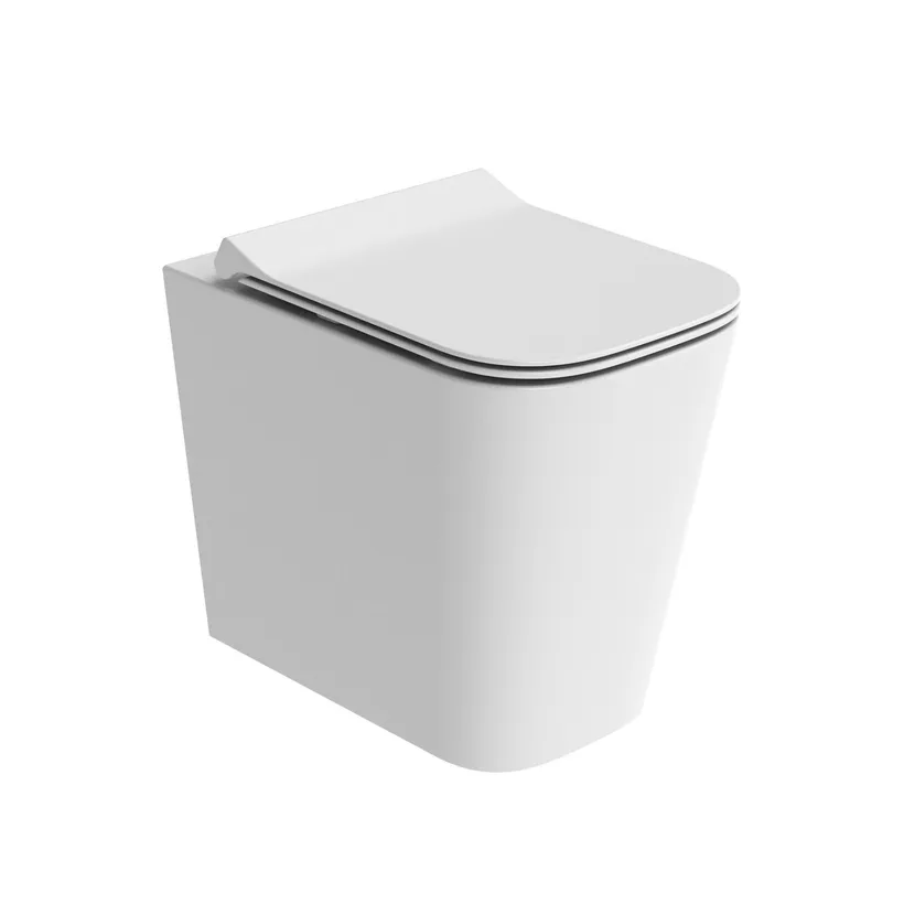 Tavistock Compass Square Back To Wall Toilet With Soft Close Seat - White