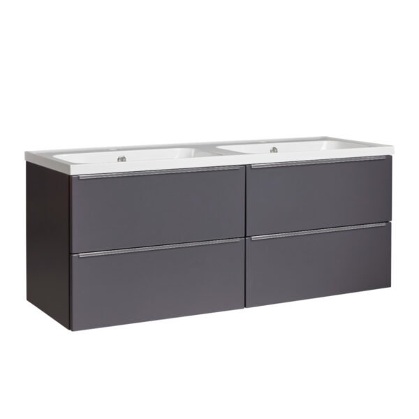 Tavistock Cadence 4 Drawer Wall Hung Vanity Unit With Double Basin And Handles - 1200mm Wide - 2 TH - Image 7