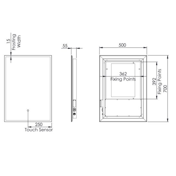 Tavistock Cadence Illuminated Mirror With Shaver, USB And Demist Pad - Image 4