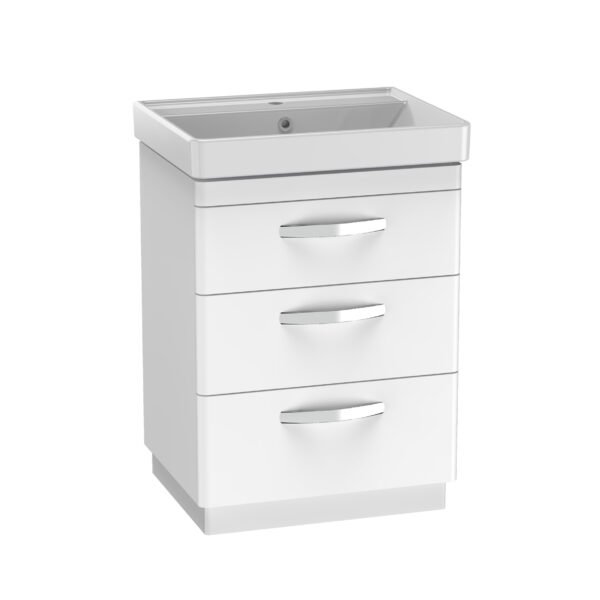 Tavistock Compass 3 Drawer Floor standing Vanity Unit With Basin - 600mm Wide - 1 TH