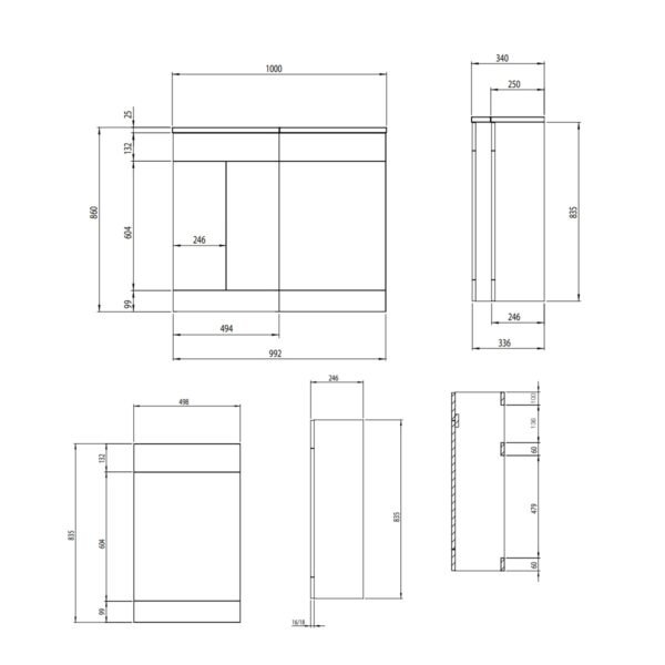 Tavistock Nexus L Shaped Combination Bathroom Furniture - Left Hand - Image 5