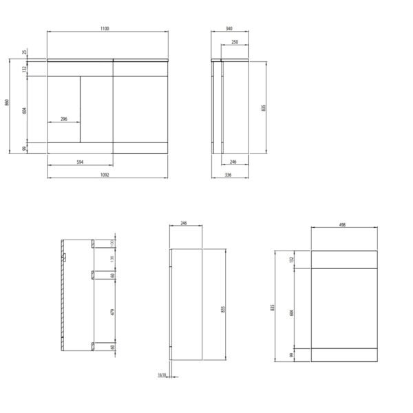 Tavistock Nexus L Shaped Combination Bathroom Furniture - Left Hand - Image 4