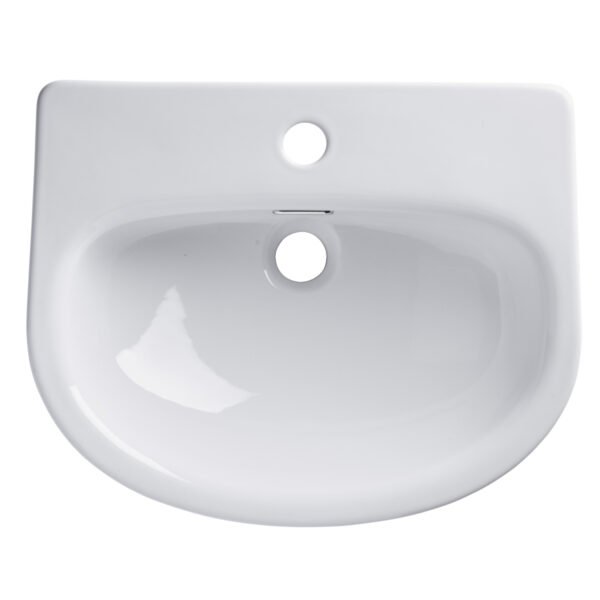 Tavistock Micra Evo Slim Depth Semi Countertop Basin - 475mm Wide - 1 TH - White - Image 2