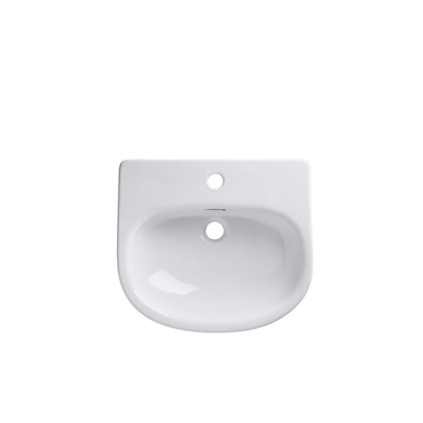 Tavistock Micra Evo Standard Depth Semi Countertop Basin - 475mm Wide - 1 TH - White - Image 2