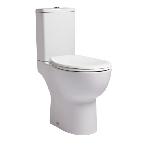 Tavistock Loft Comfort Height Open Back Rimless Close Coupled Toilet With Cistern And Soft Close Seat - White - Image 2