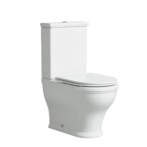 Tavistock Lansdown Fully Enclosed Close Coupled Toilet With Cistern And Soft Close Seat - White - Image 3