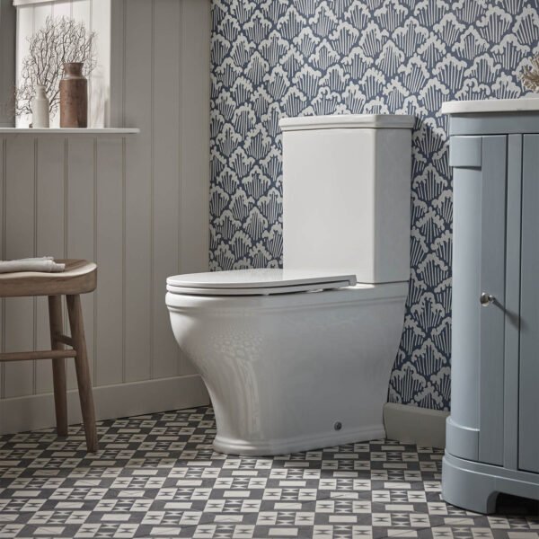 Tavistock Lansdown Fully Enclosed Close Coupled Toilet With Cistern And Soft Close Seat - White