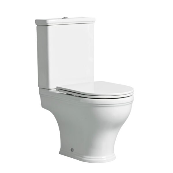 Tavistock Lansdown Open Back Close Coupled Toilet With Cistern And Soft Close Seat - White
