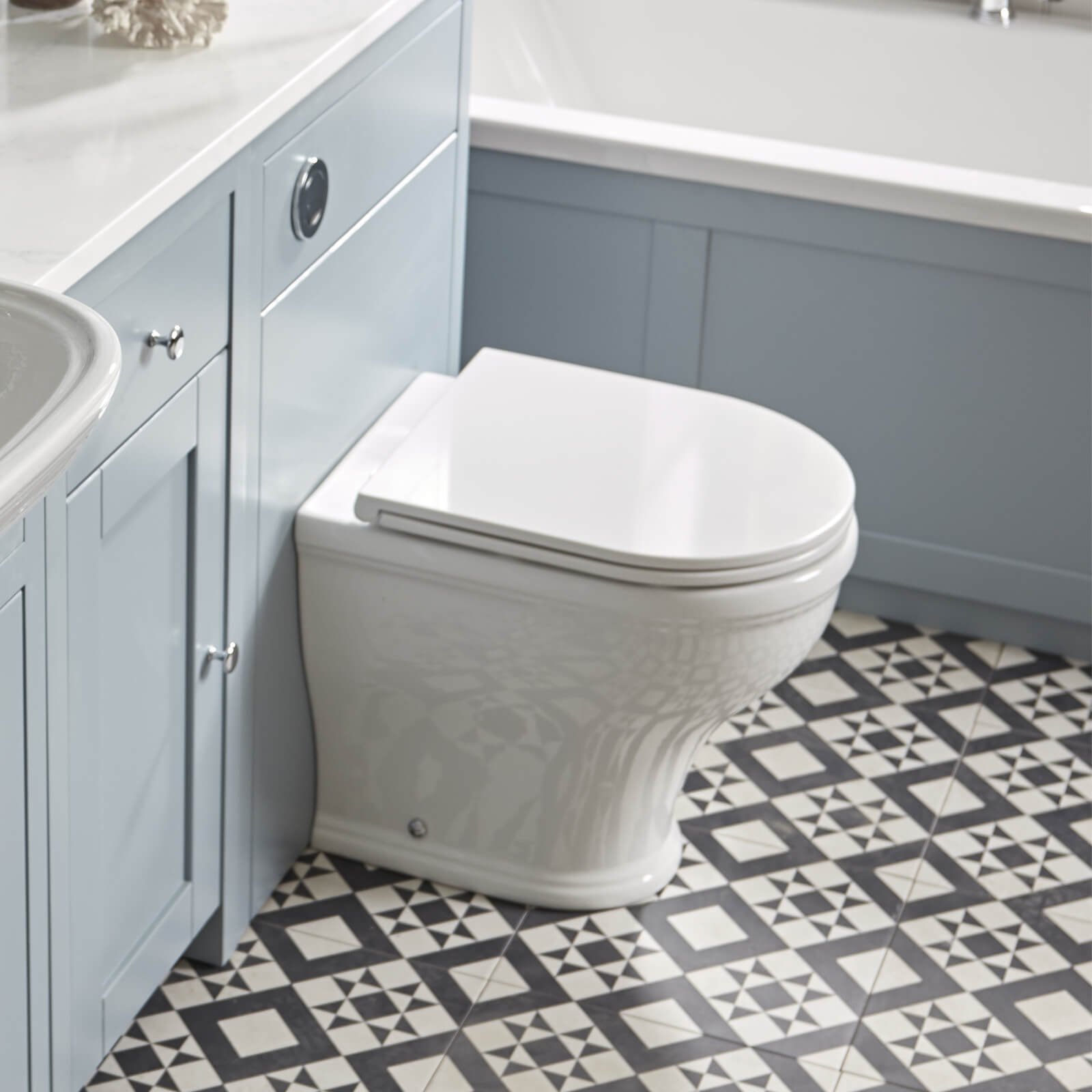 Tavistock Lansdown Back To Wall Toilet With Soft Close Seat - White