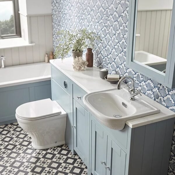 Tavistock Lansdown Slim Depth Semi Recessed Basin - 490mm Wide - White - Image 2