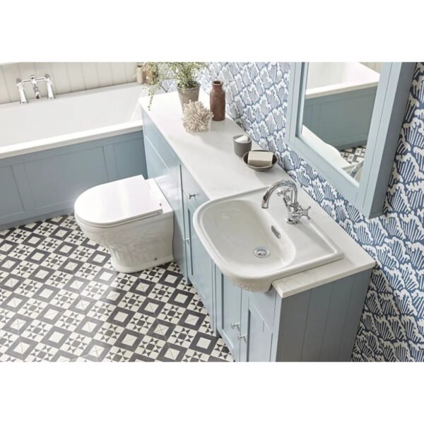Tavistock Lansdown Standard Depth Semi Recessed Basin - 490mm Wide - White - Image 2