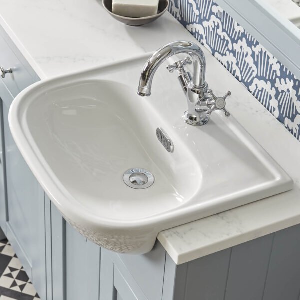 Tavistock Lansdown Standard Depth Semi Recessed Basin - 490mm Wide - White