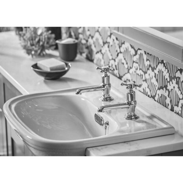 Tavistock Lansdown Standard Depth Semi Recessed Basin - 490mm Wide - White - Image 3