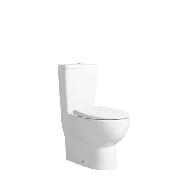 Tavistock Loft Fully Enclosed Rimless Close Coupled Toilet With Cistern And Soft Close Seat - White - Image 2
